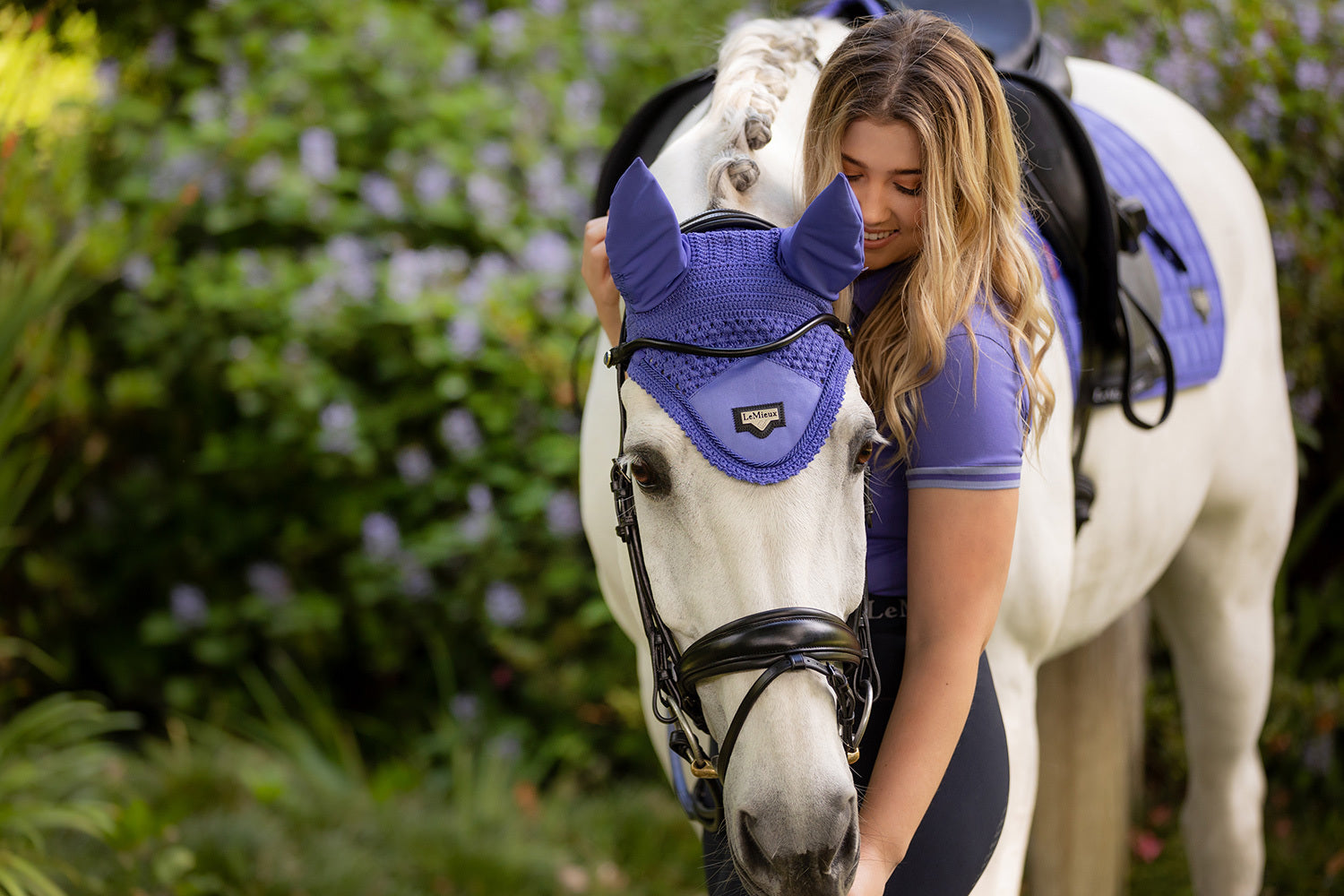 LeMieux saddle pad Loire Memory Satin Dressage Square bluebell