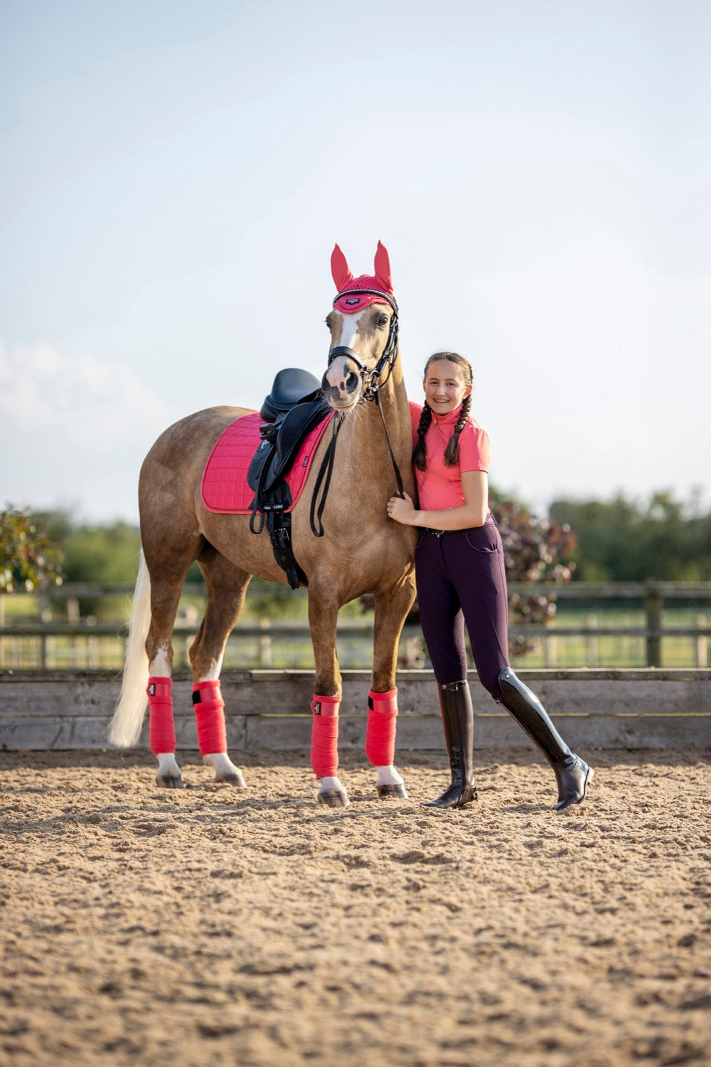 LeMieux saddle pad Loire Classic Satin Dressage Square papaya