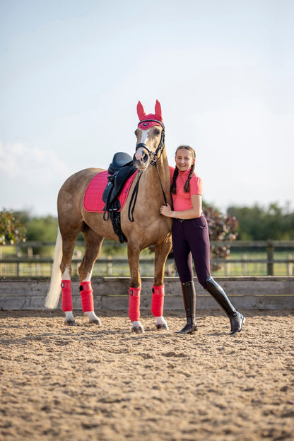 LeMieux Schabracke Loire Classic Satin Dressage Square papaya