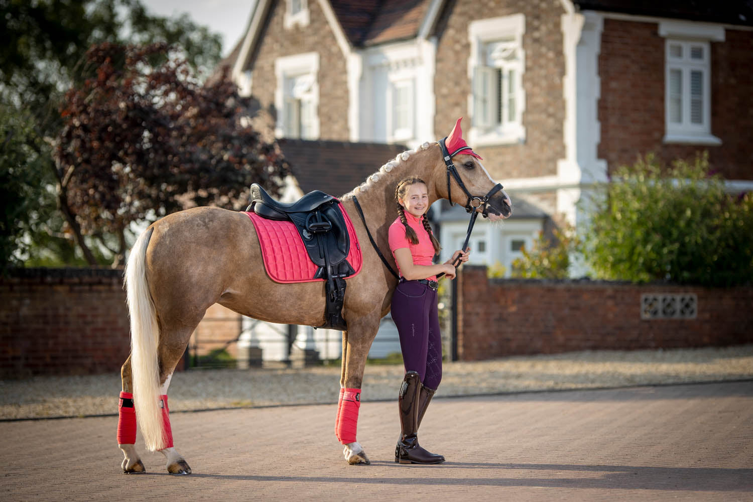 LeMieux Schabracke Loire Classic Satin Dressage Square papaya