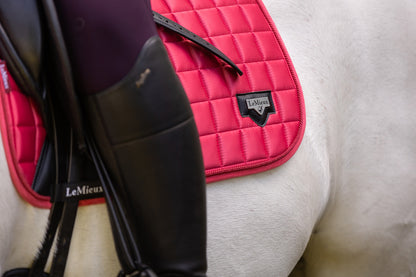LeMieux Schabracke Loire Memory Satin Dressage Square papaya