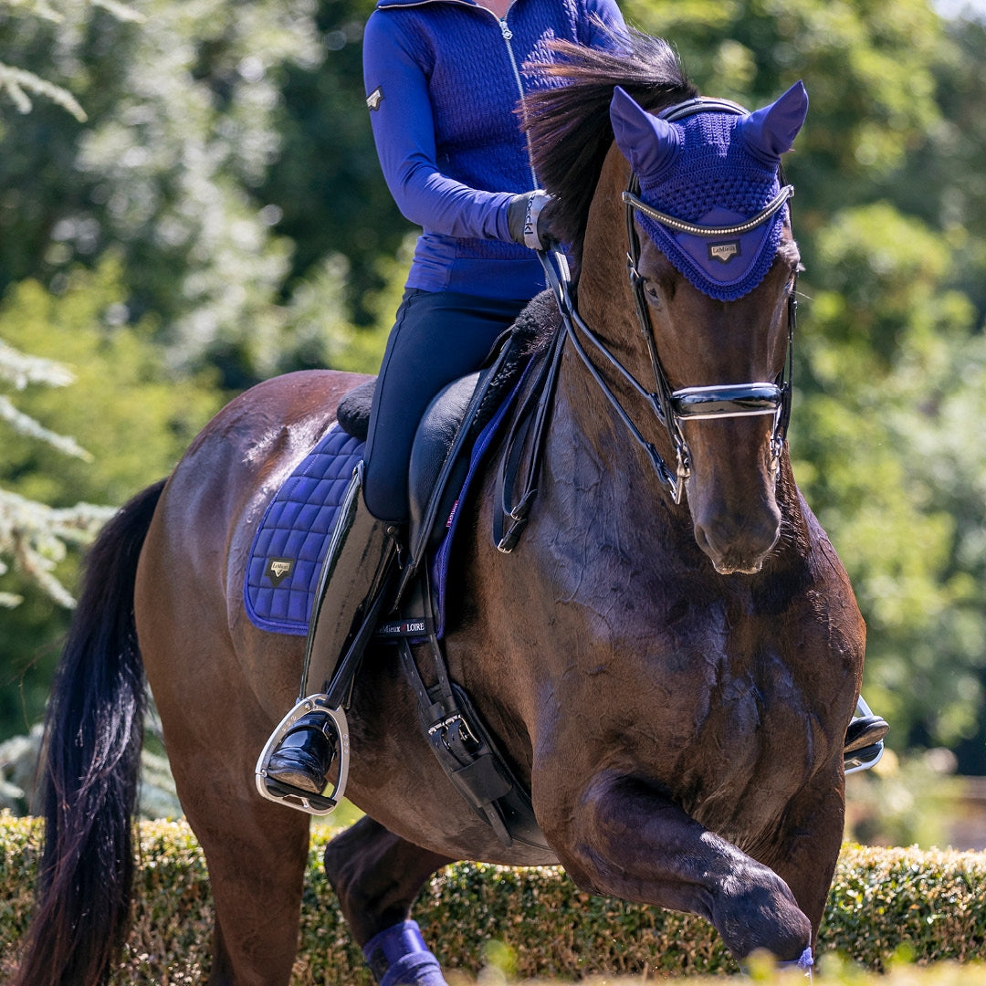 LeMieux saddle pad Loire Classic Satin Dressage Square ink blue