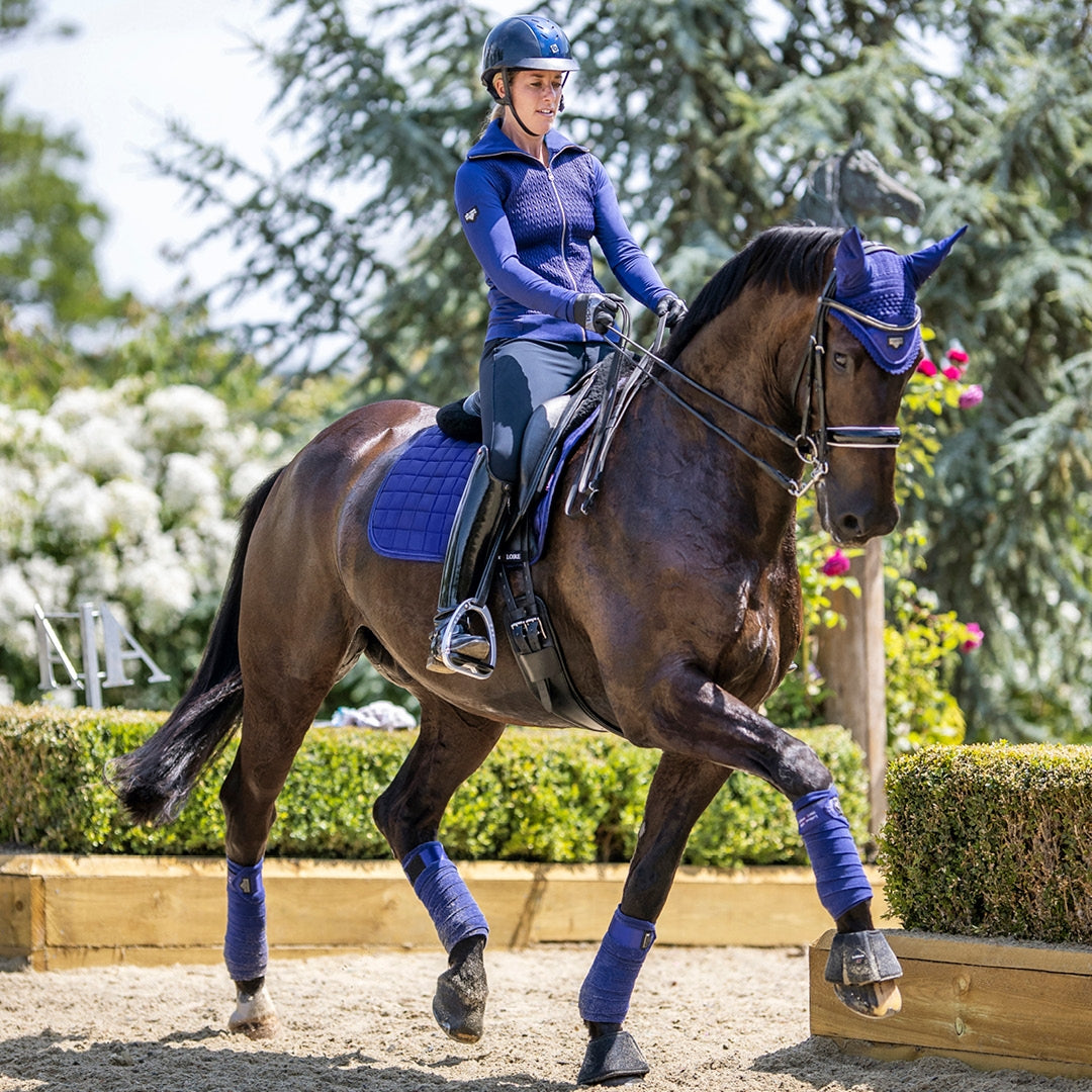 LeMieux Schabracke Loire Classic Satin Dressage Square ink blue