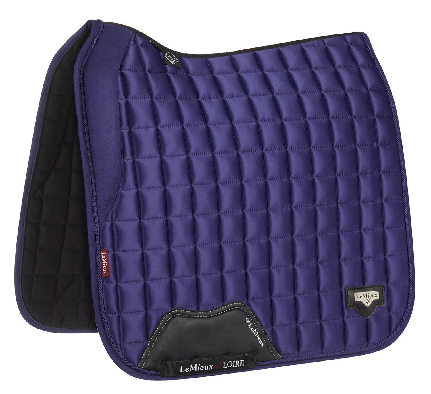 LeMieux saddle pad Loire Memory Satin Dressage Square ink blue