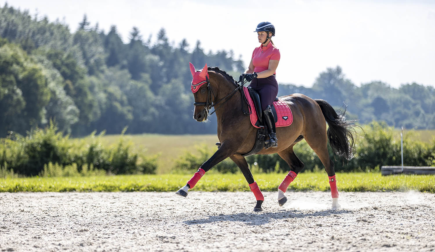 LeMieux saddle pad Loire Memory Satin Dressage Square papaya