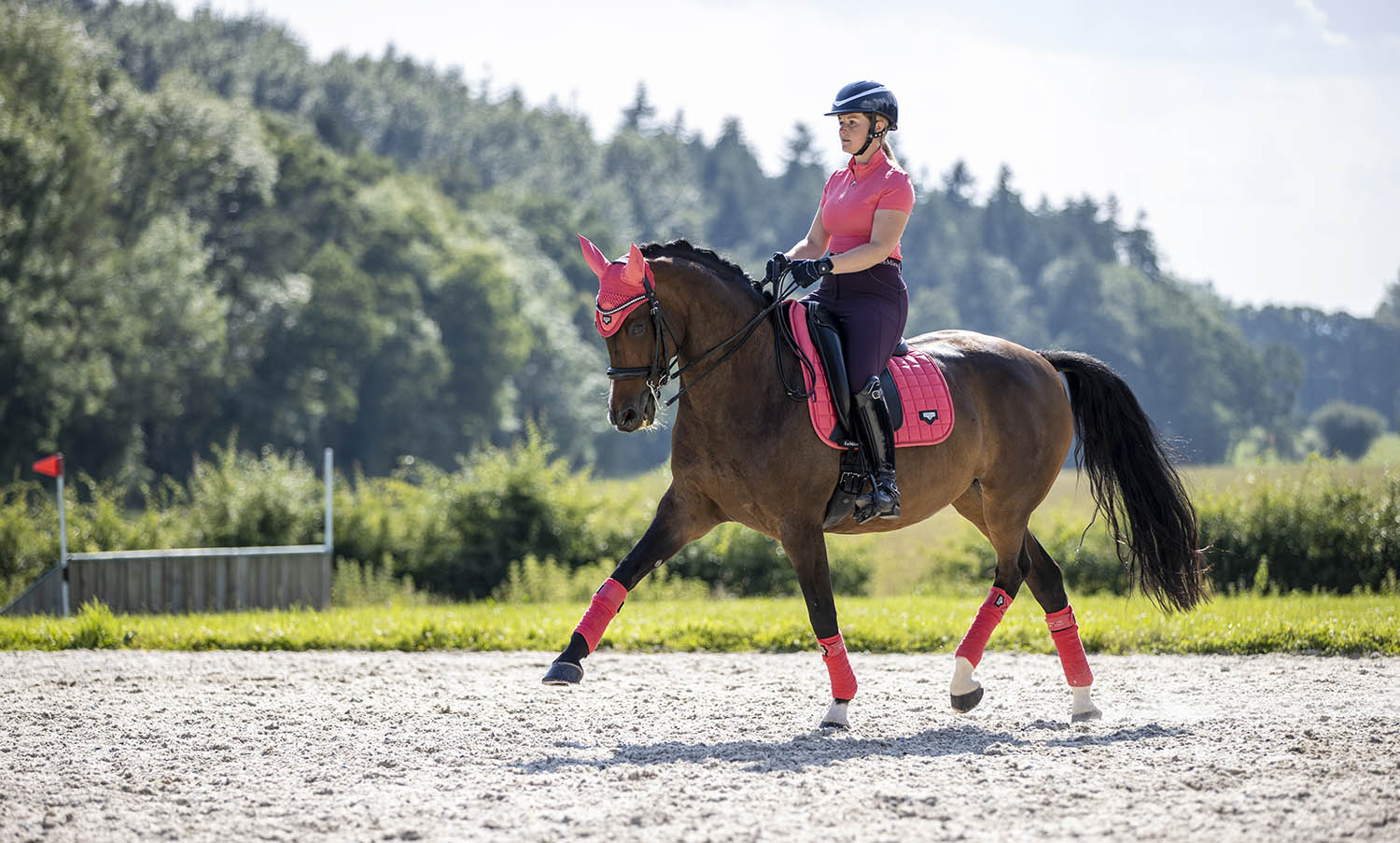 LeMieux Schabracke Loire Memory Satin Dressage Square papaya
