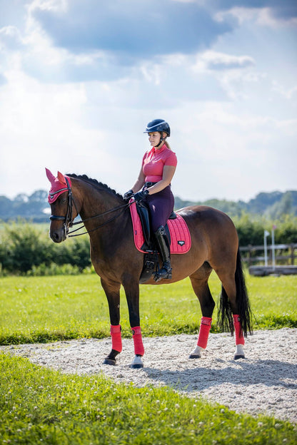 LeMieux Schabracke Loire Memory Satin Dressage Square papaya