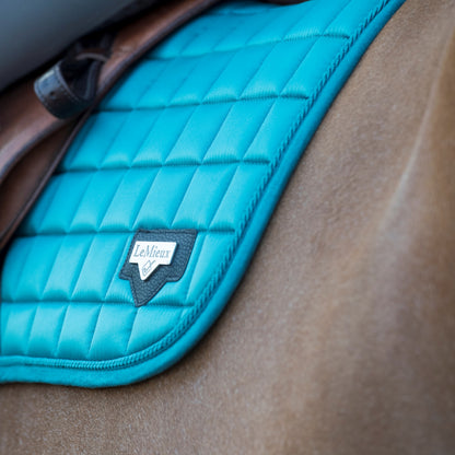 LeMieux Schabracke Loire Memory Satin Dressage Square peacock