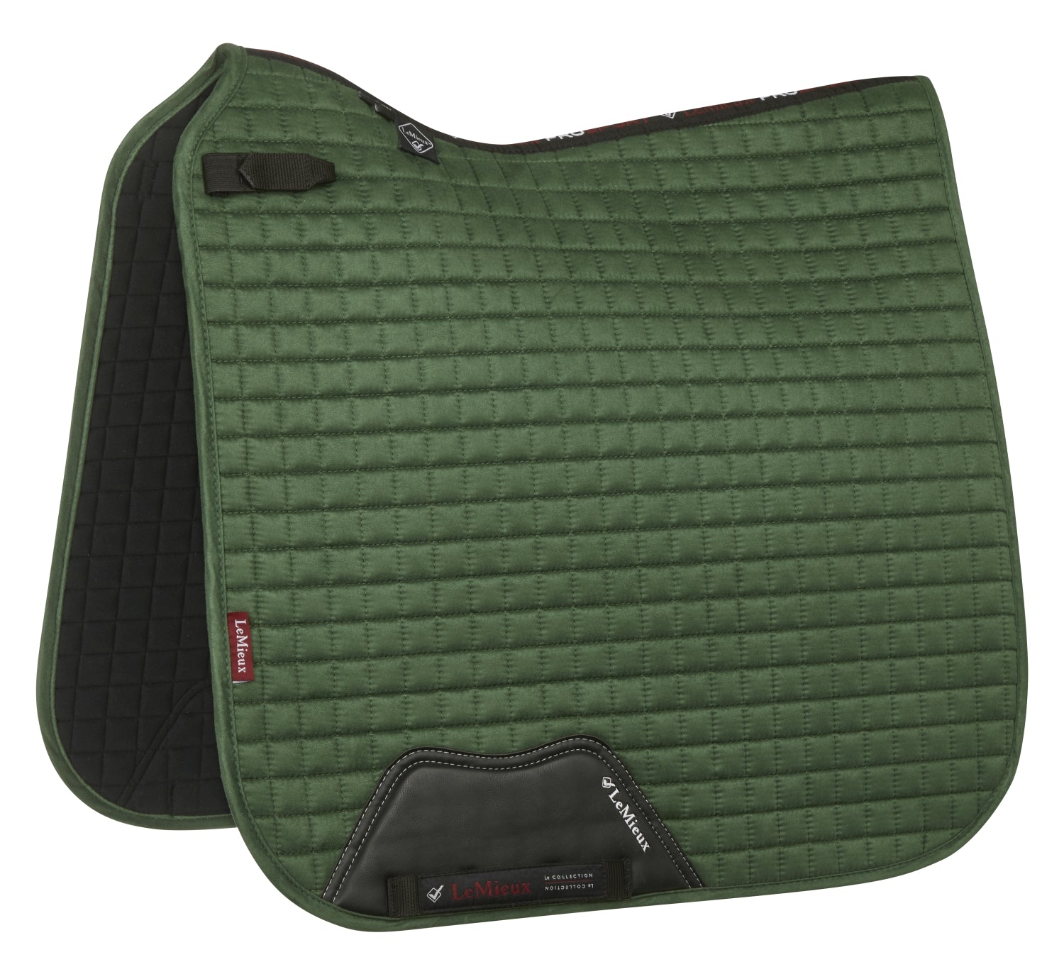 LeMieux saddle pad Luxury Suede Dressage Square hunter green