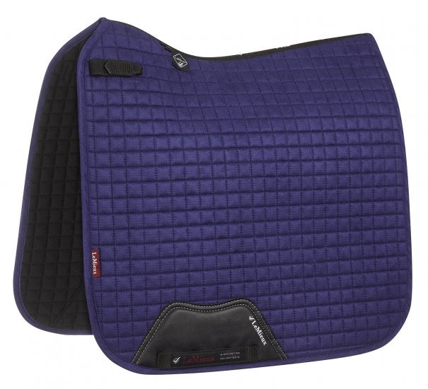 LeMieux saddle pad Luxury Suede Dressage Square ink blue