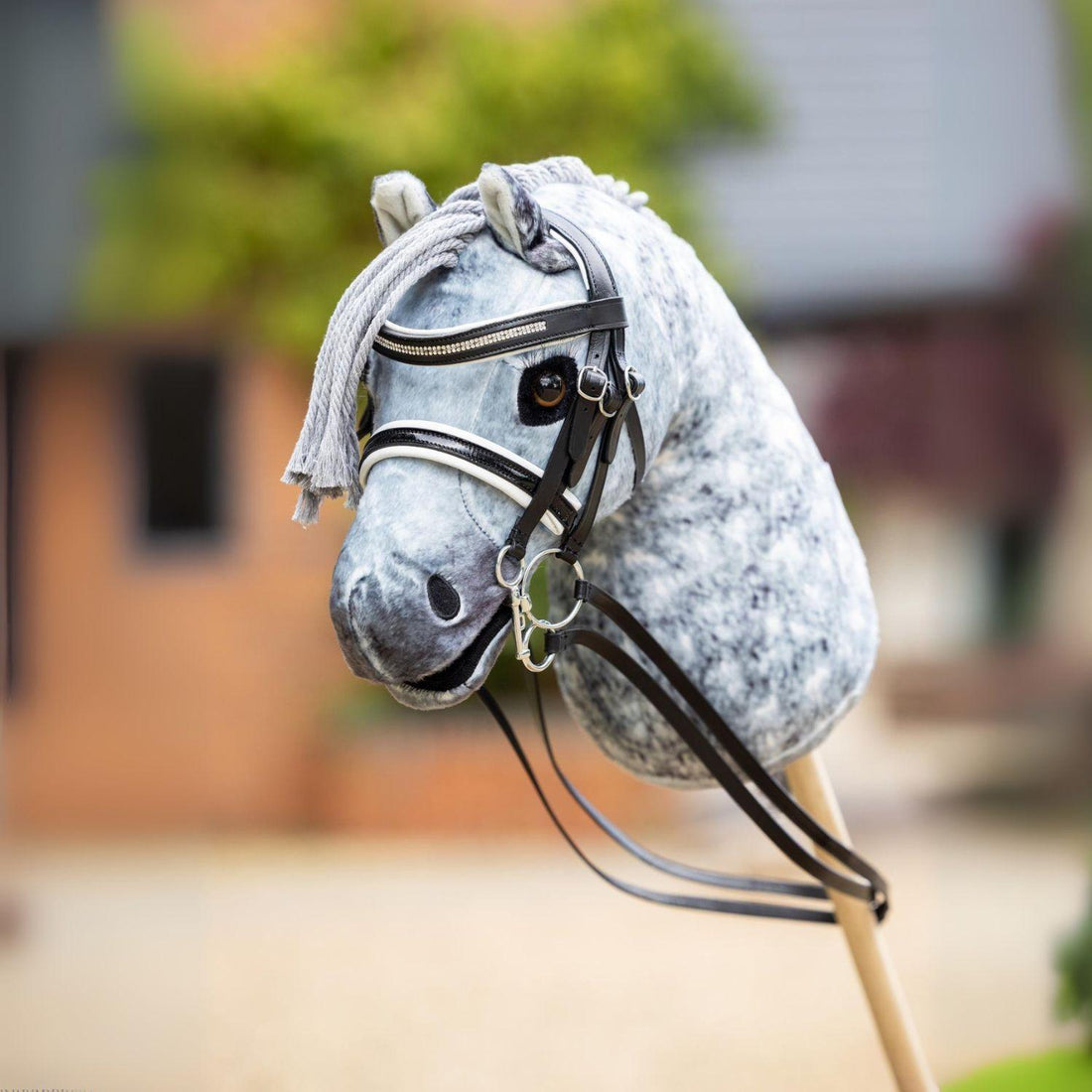LeMieux Hobby Horse Dressurkandare schwarz Lack weiß unterlegt
