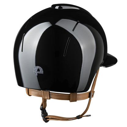 KEP Smart Nova Metal Polish Helmschale Schwarz mit Star Glitzer Silber und Polo-Visier – Seitenansicht