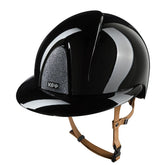KEP Smart Nova Metal Polish Reithelm Schwarz mit beiger Beriemung, Star Glitzer Silber und Polo-Visier