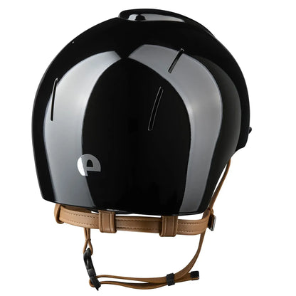 KEP Smart Nova Metal Polish Reithelm Schwarz mit beiger Beriemung – Seitenansicht