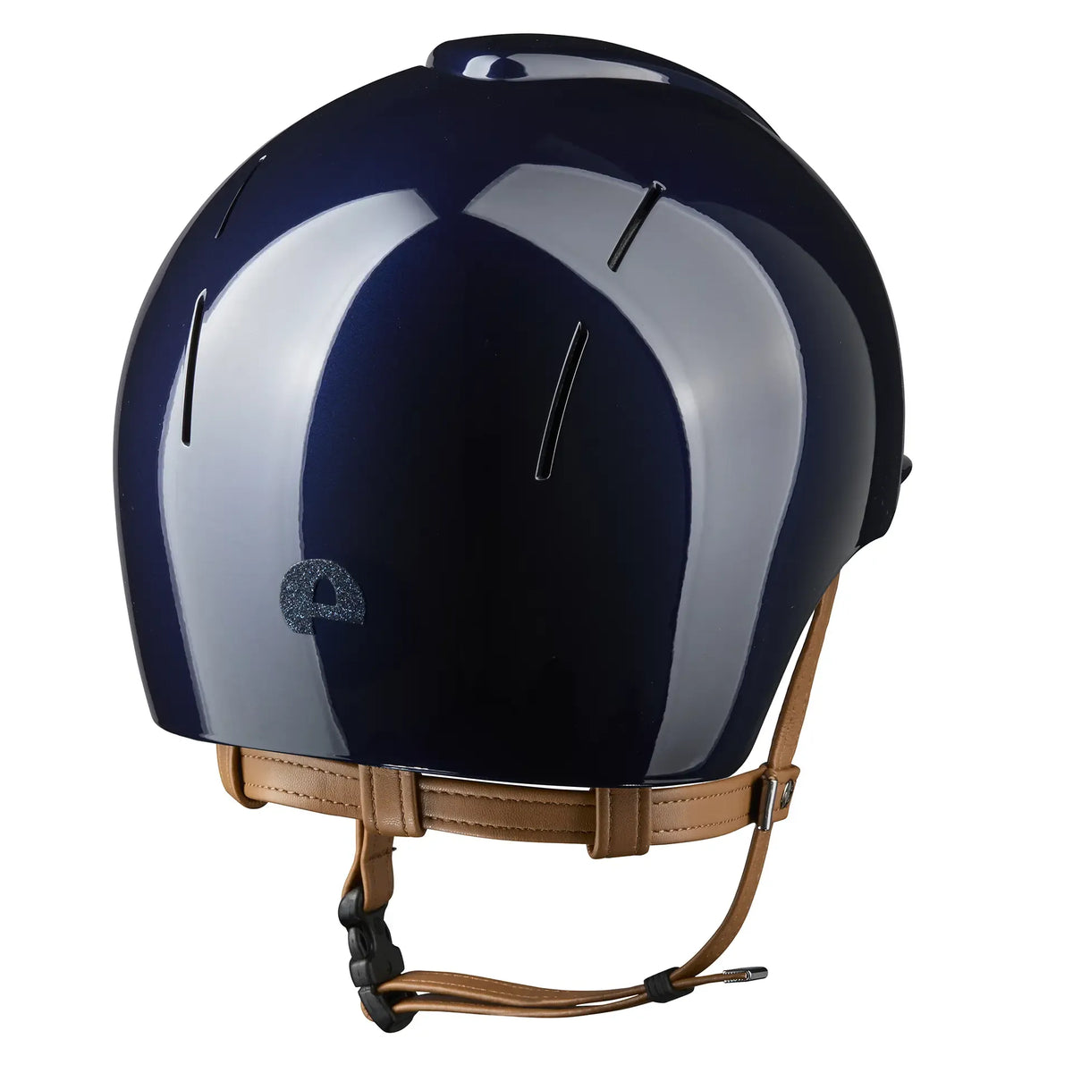 KEP Reithelm Smart Nova Metal Polish Blau, beige Beriemung, Star Glitzer Blau – Rückansicht