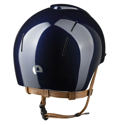 KEP Reithelm Smart Nova Metal Polish Blau, beige Beriemung – Rückansicht