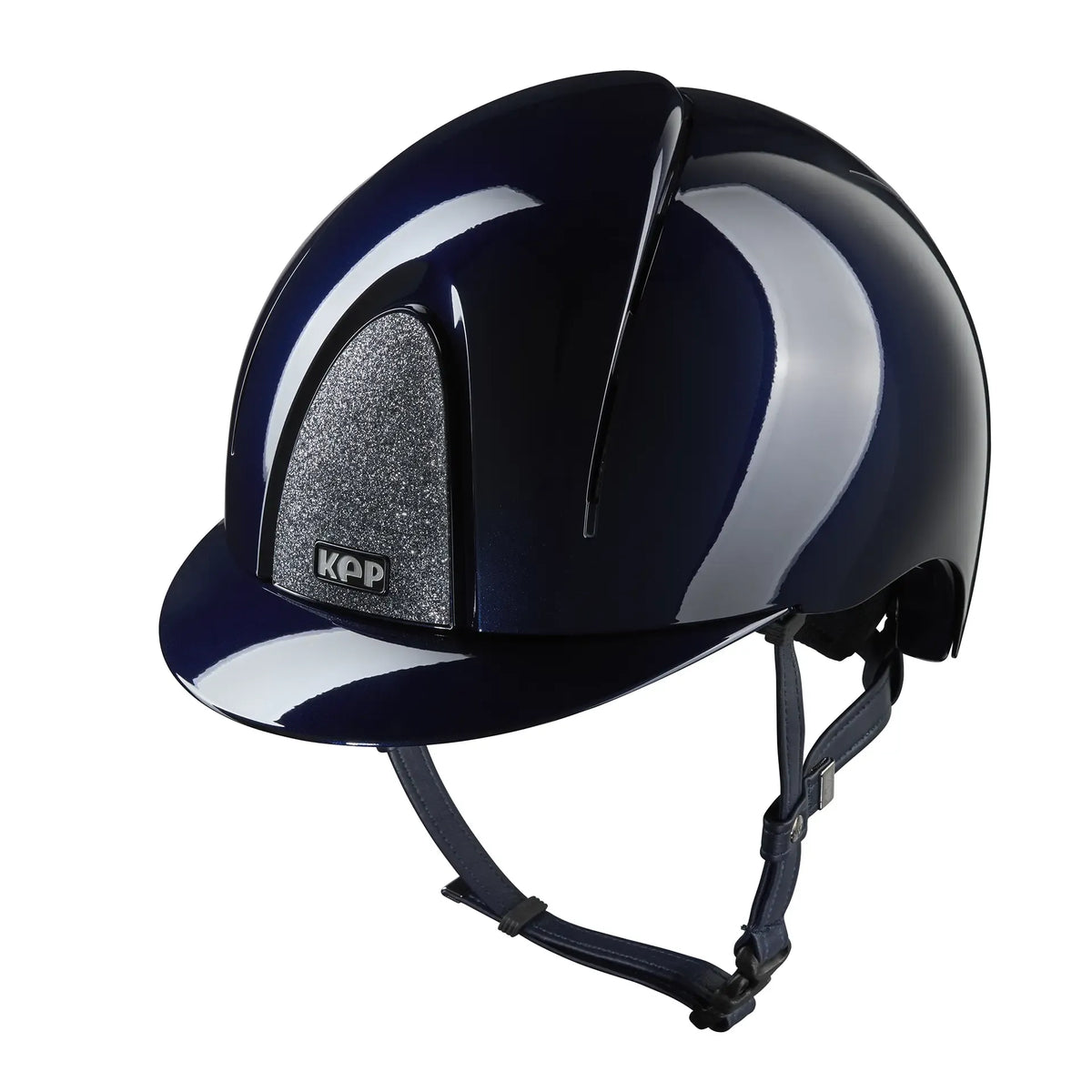 KEP Reithelm Smart Nova Metal Polish Blau, Star Glitzer Silber – Seitenansicht