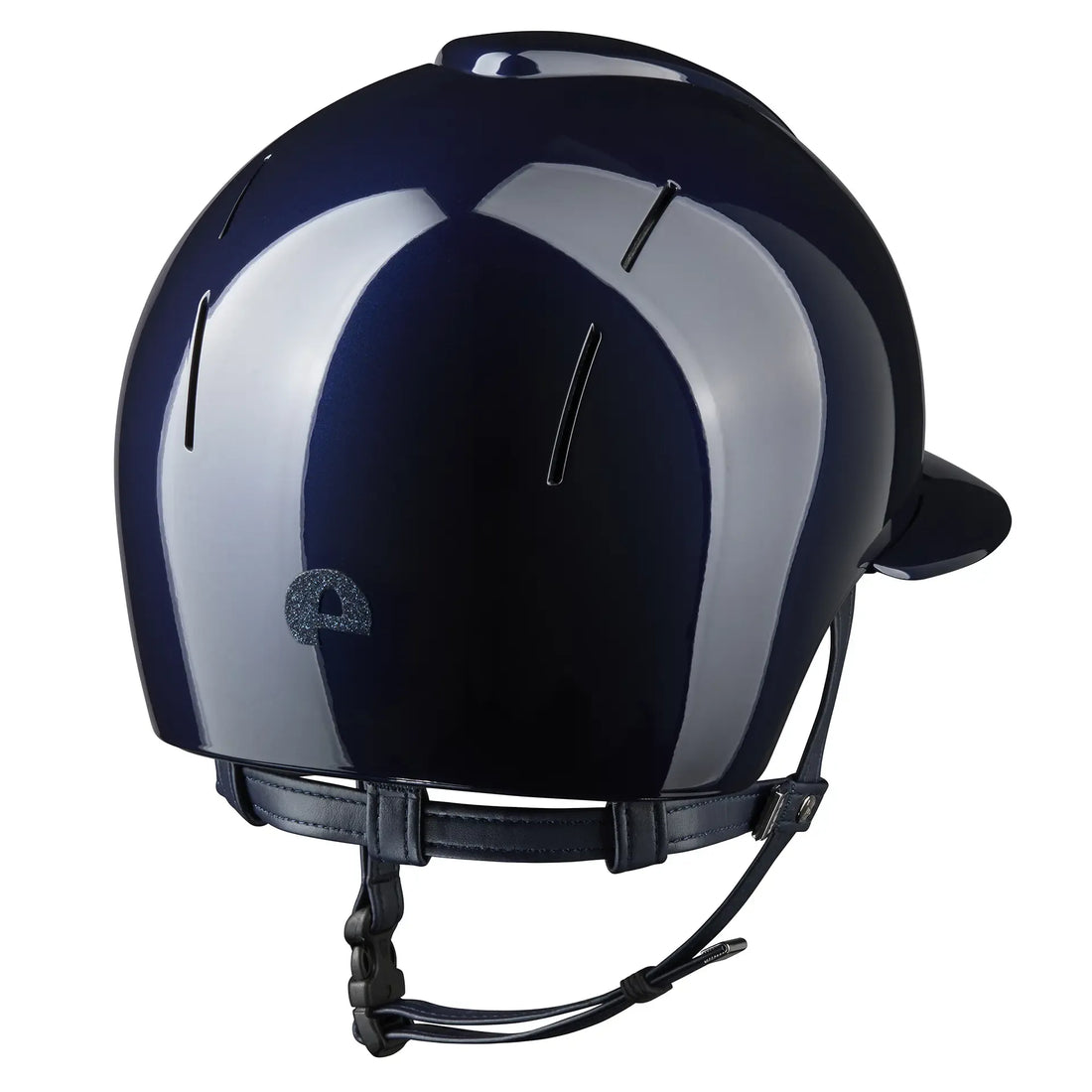 KEP Reithelm Smart Nova Metal Polish Blau, Star Glitzer Blau, Polo-Visier – Rückansicht