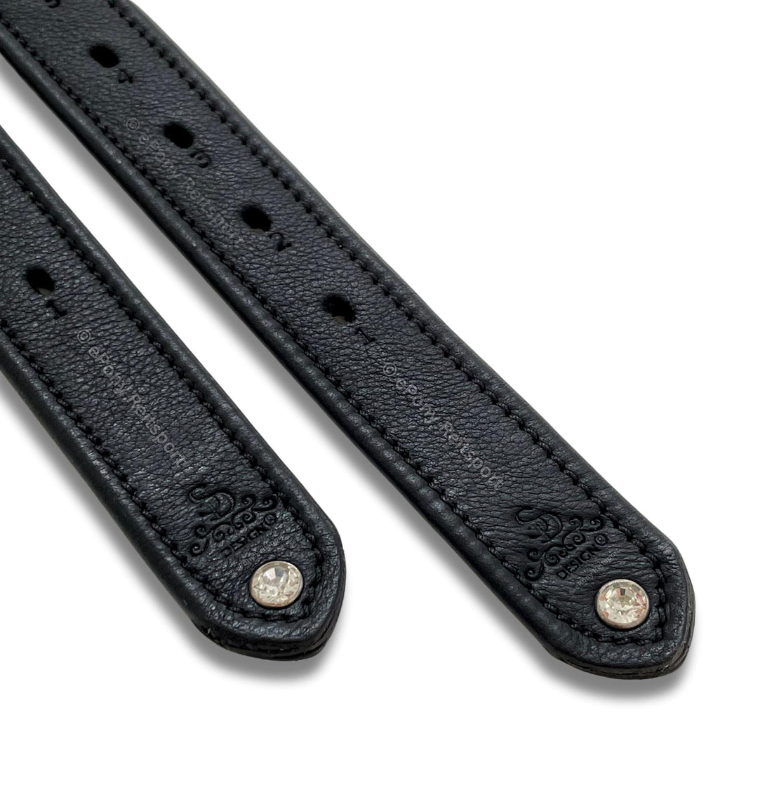 SD Design Steigbügelriemen Super Soft mit Kristallstein schwarz