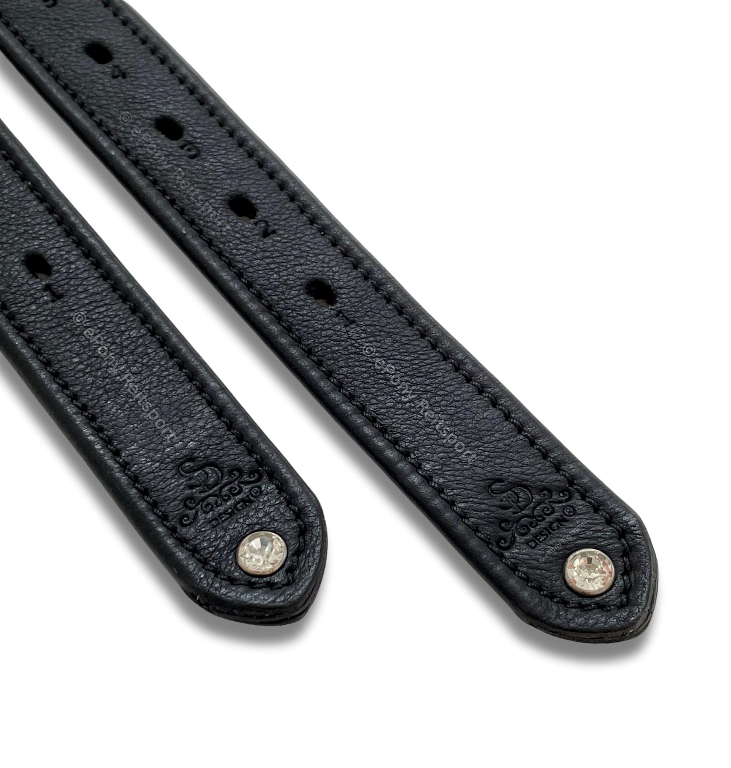 SD Design Steigbügelriemen Super Soft mit Kristallstein schwarz