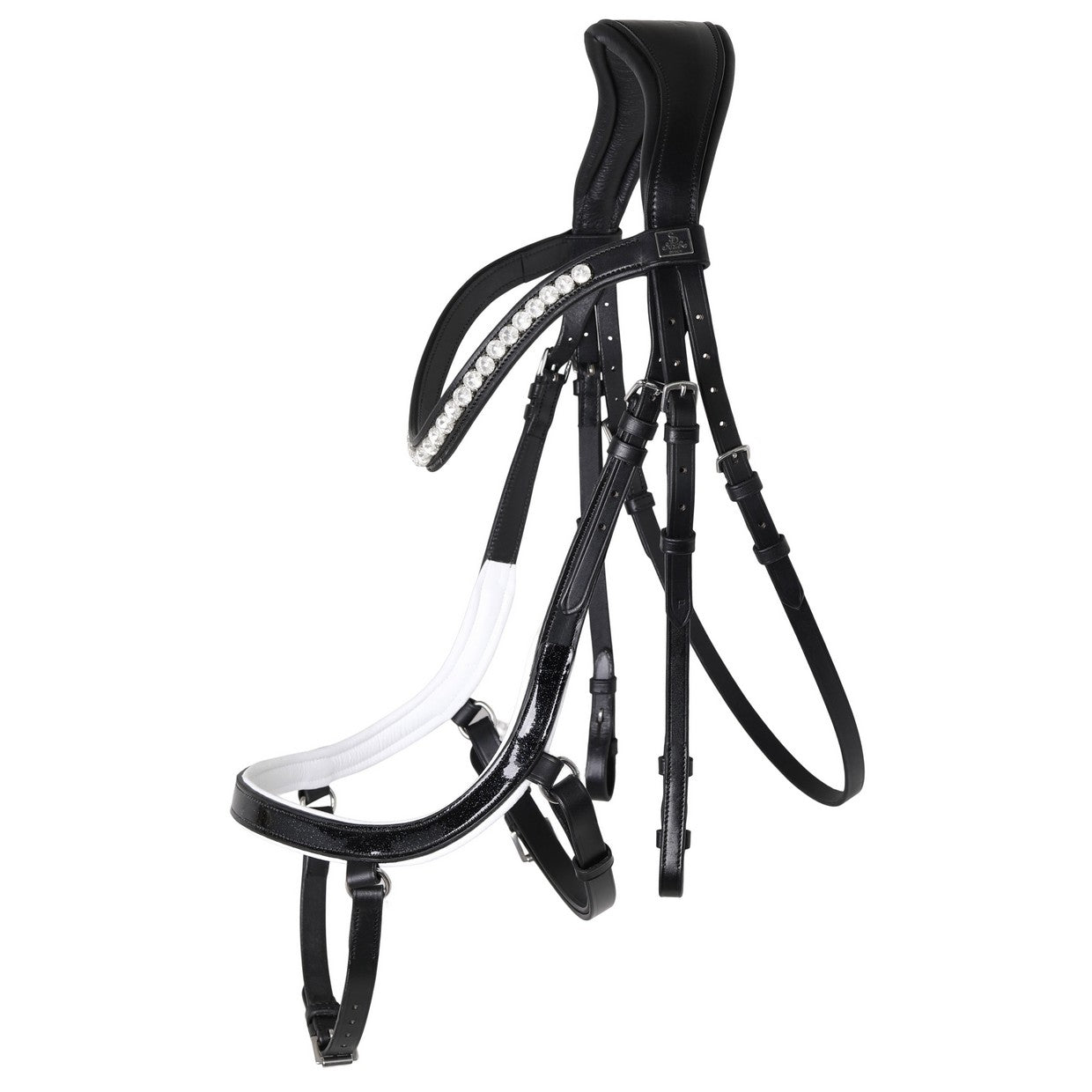 SD Design Bridle Mystery Anatomic black glitter varnish with white lining