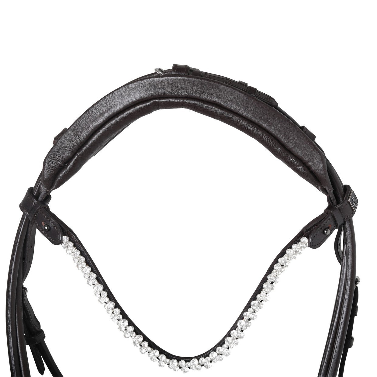 SD Design Bridle Romanov black round stitched white lined