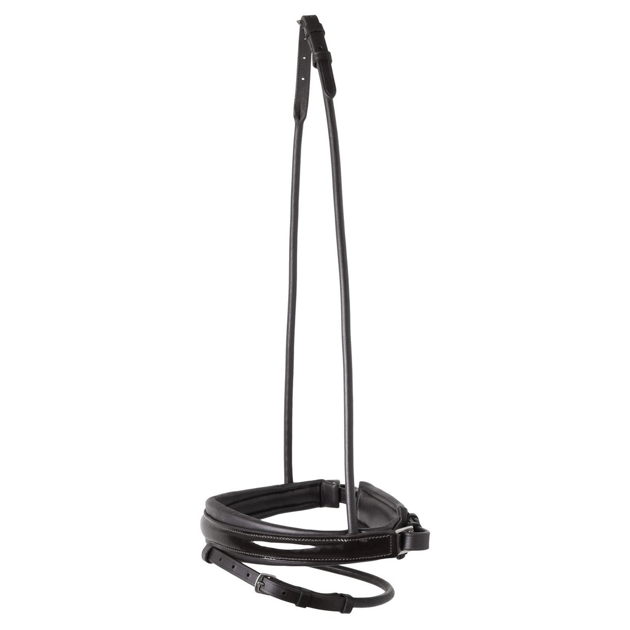 SD Design noseband Swedish combined round stitched patent black