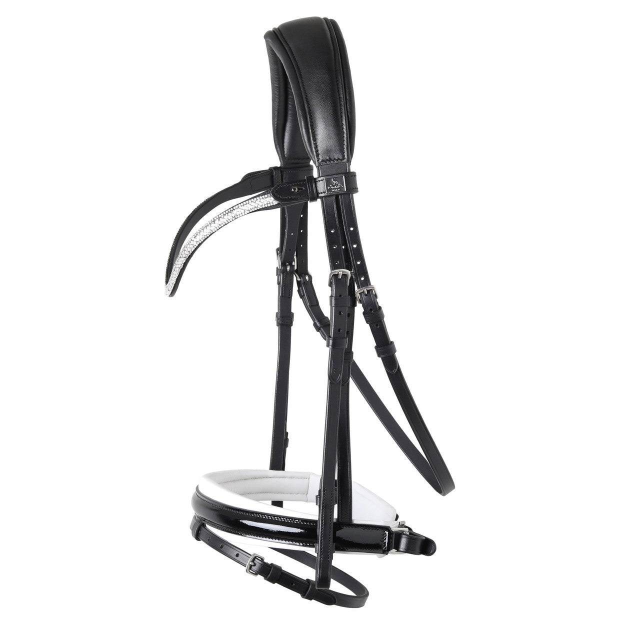 SD Design Bridle Gracieux black patent with white lining