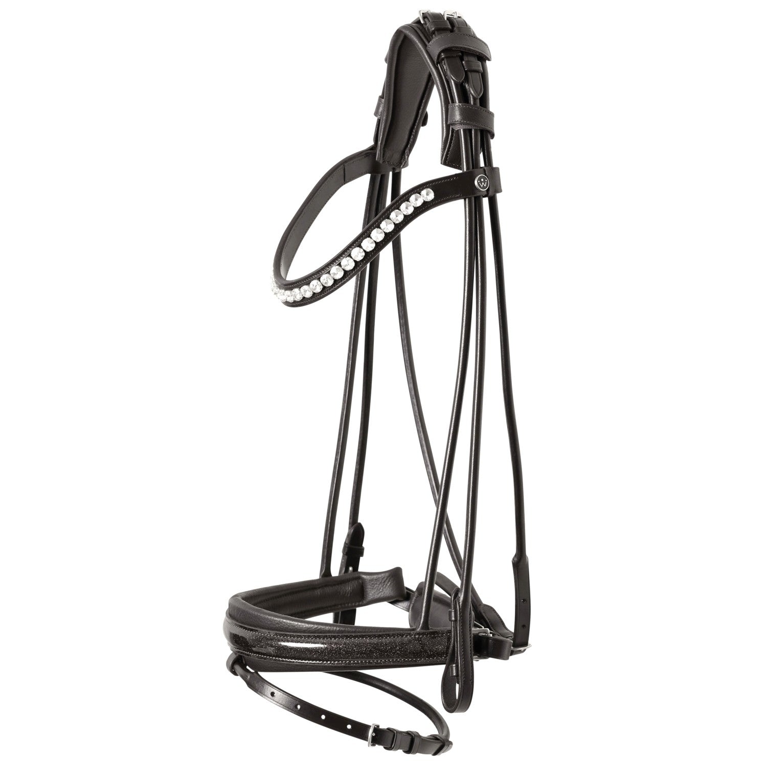 SD Design Bridle Mystery round stitched black glitter varnish black lining