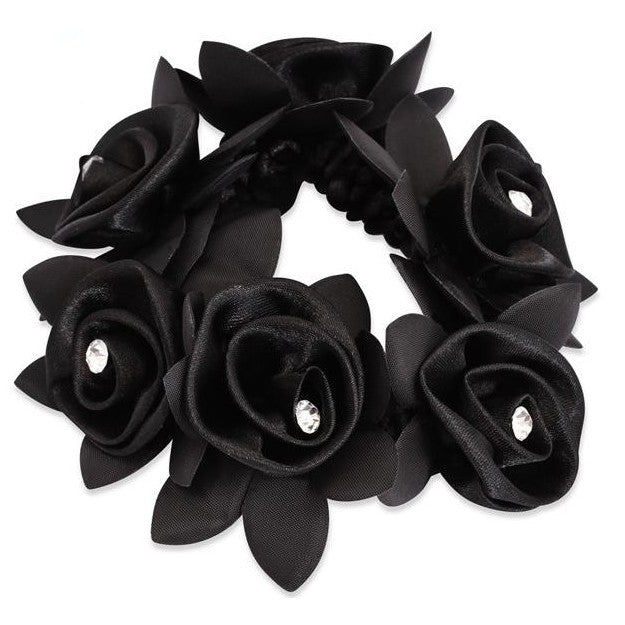 SD Design Haargummi Diamond Rose Scrunchie schwarz