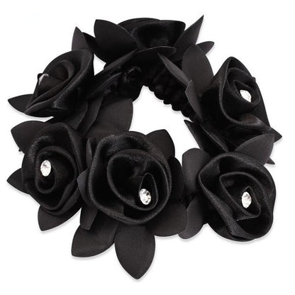 SD Design Haargummi Diamond Rose Scrunchie schwarz