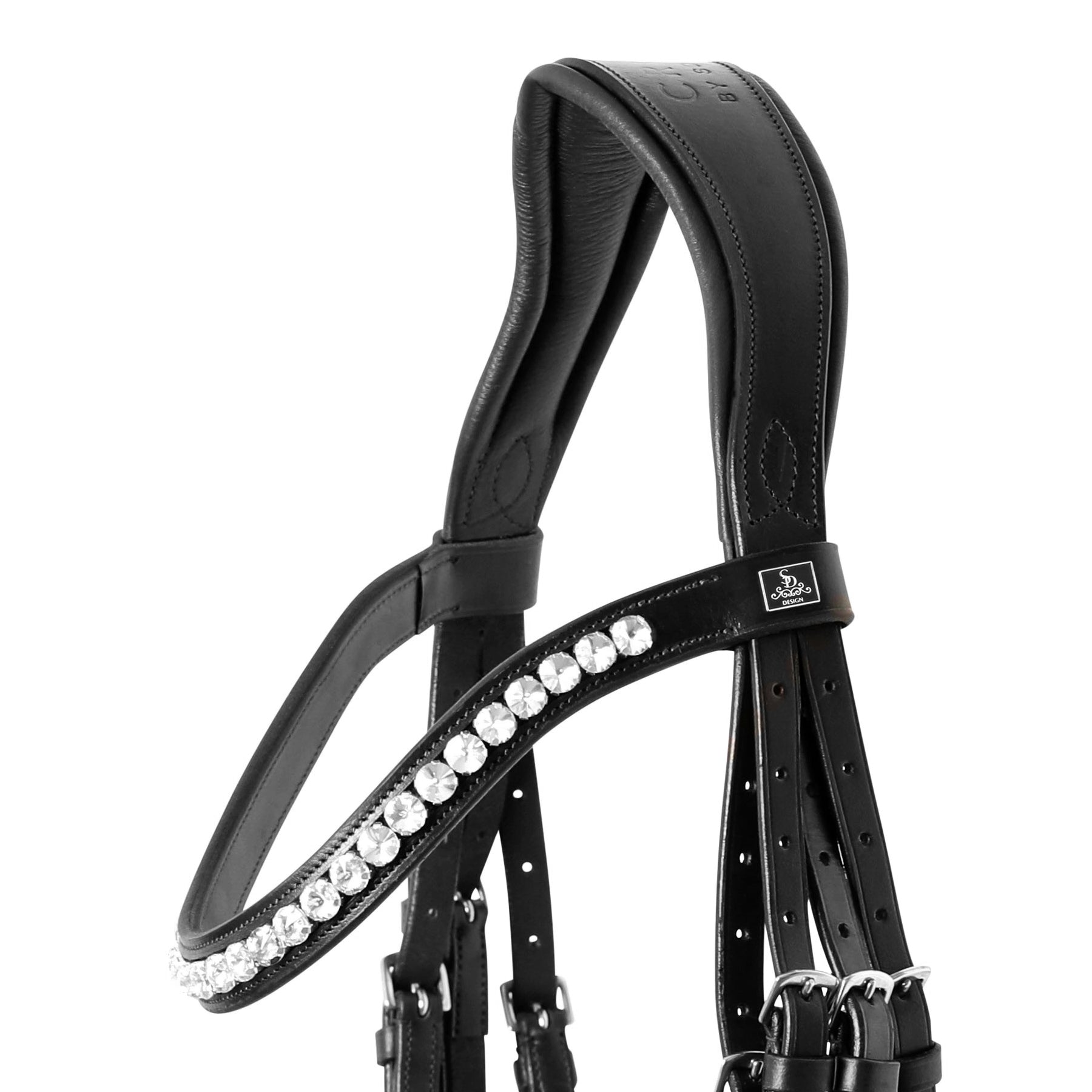 SD Design Bridle Mystery black glitter varnish with white lining