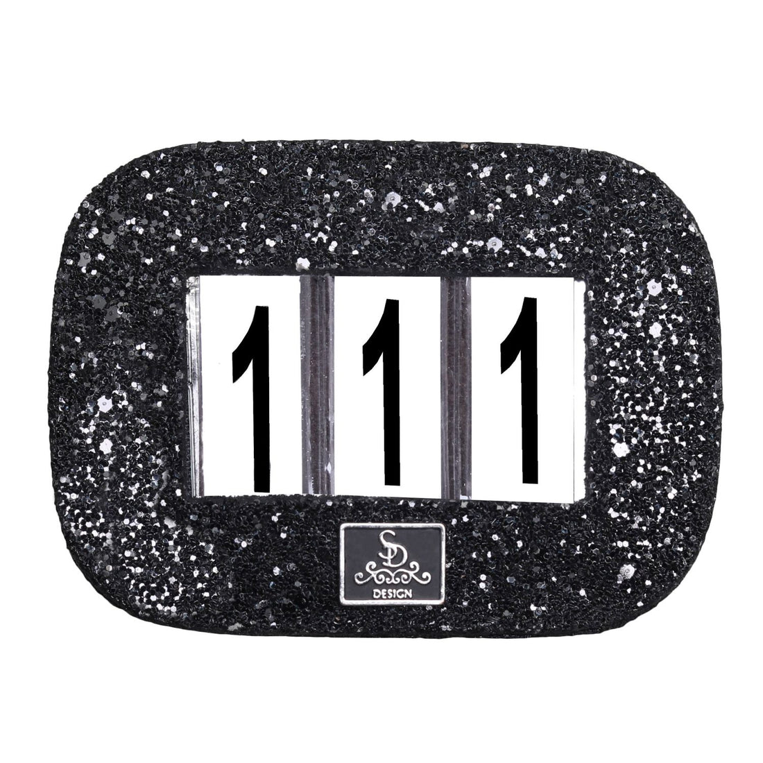 SD Design Startnummernhalter mit Glitzer schwarz