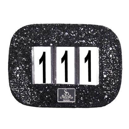 SD Design Startnummernhalter mit Glitzer schwarz