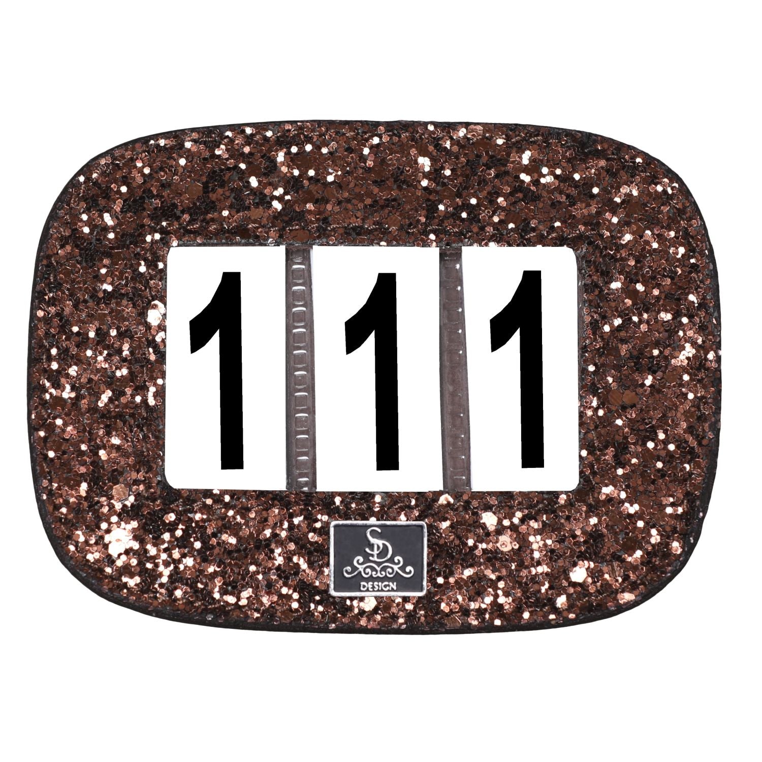 SD Design Startnummernhalter mit Glitzer braun