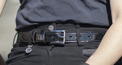 SD Design Gürtel Mystery mit Glitzerlack schwarz