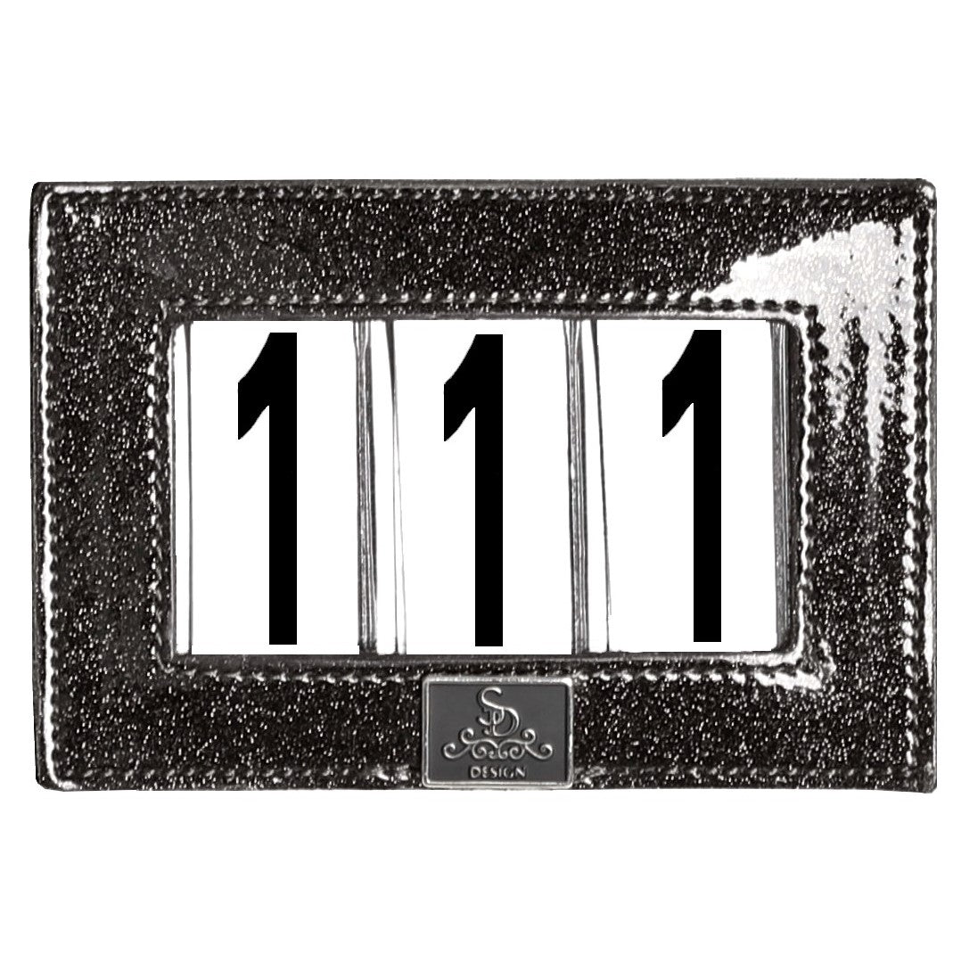 SD Design start number holder Mystery with glitter paint black