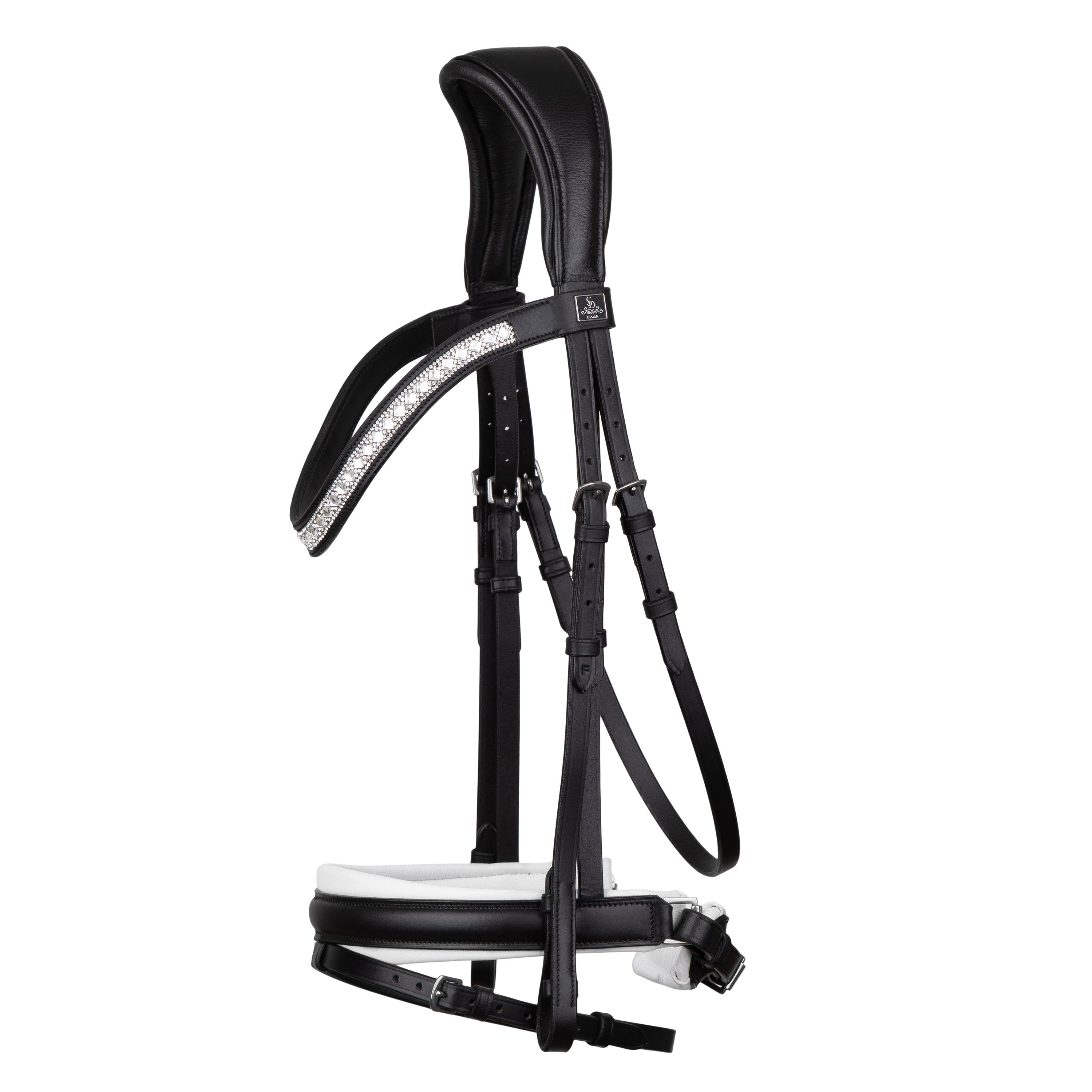 SD Design Bridle Silvano black and white lined