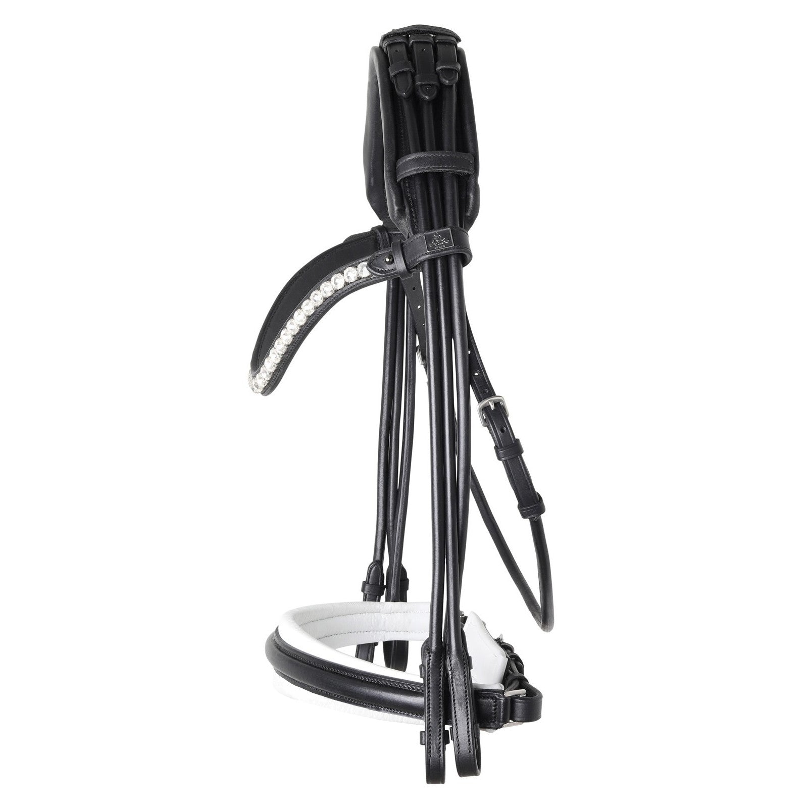 SD Design curb bit Belissimo ll black round stitched white lined