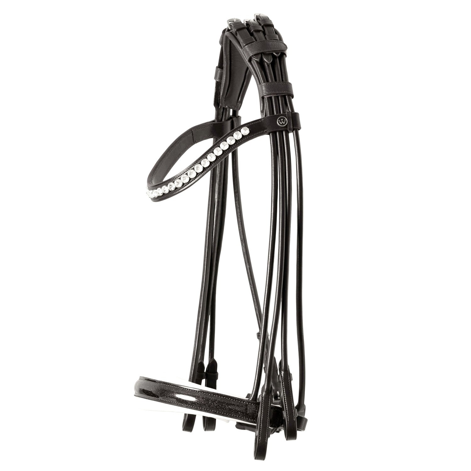 SD Design Bridle Mystery round stitched black glitter varnish white lining
