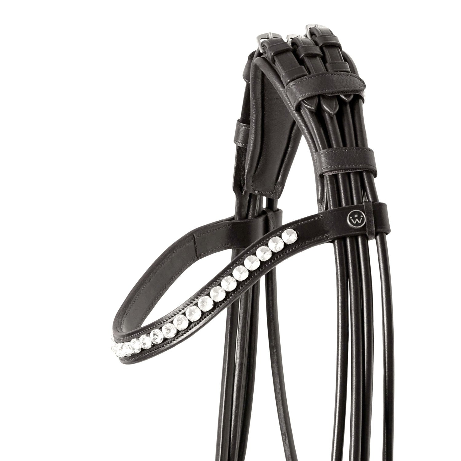 SD Design Bridle Mystery round stitched black glitter varnish white lining
