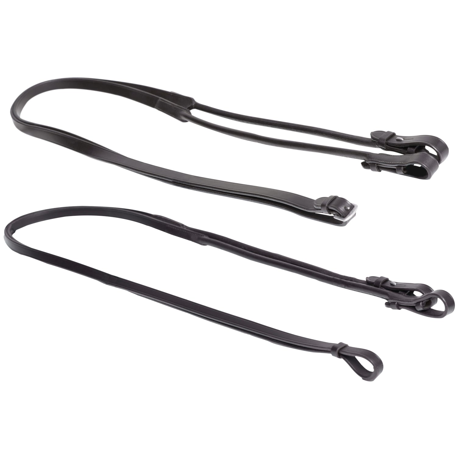 SD Design curb reins set, round-stitched leather, black