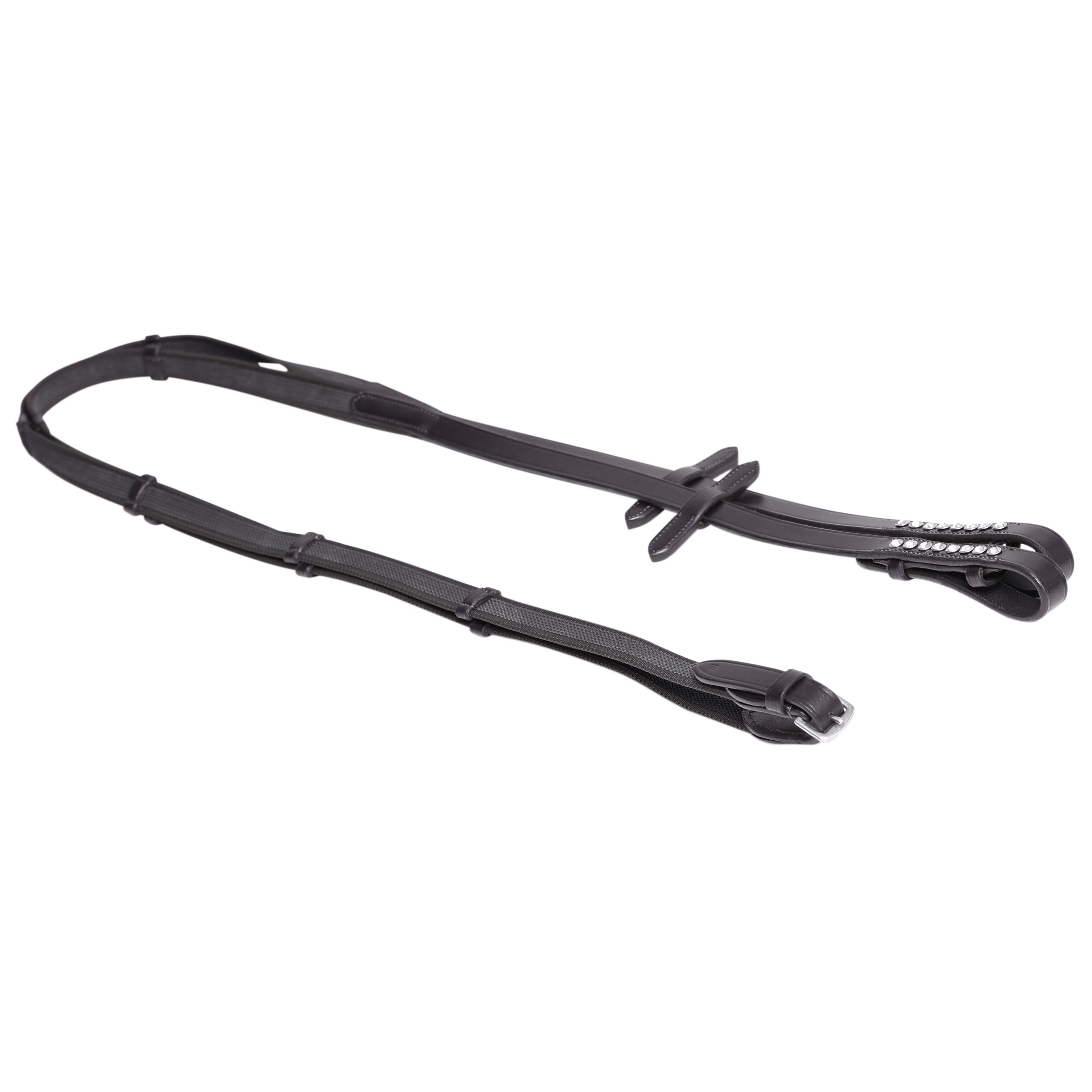 SD Design reins Supergrip with 5 black bars and crystal stones in crystal