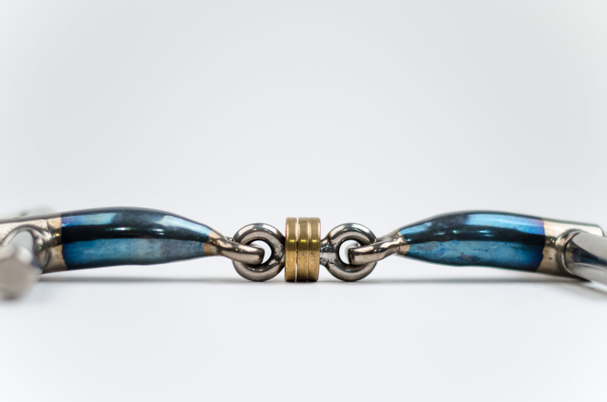 Trust Bit Sweet Iron D-Ring Bridle double broken with brass rings