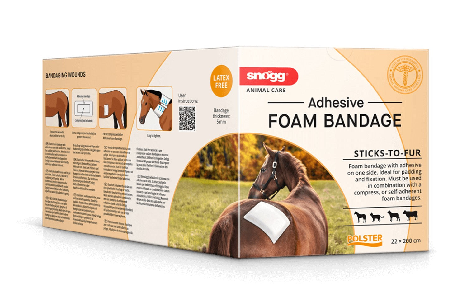 Snögg Animal Care Animal Polster Adhesive Foam Bandage selbstklebend 22 x 200 cm