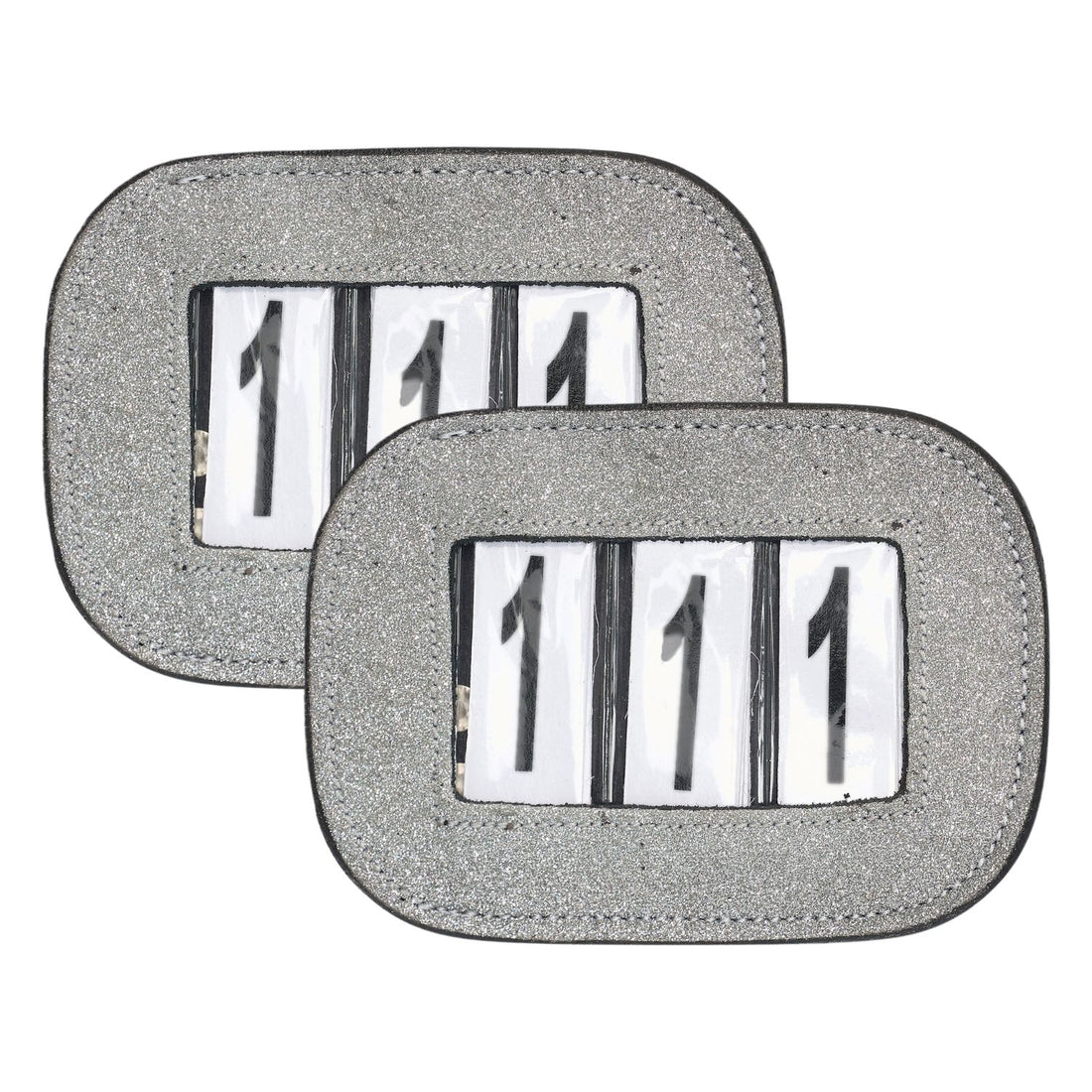 Imperial Riding Startnummernhalter IRHGlitter square 2er Set mit Glitzer silver
