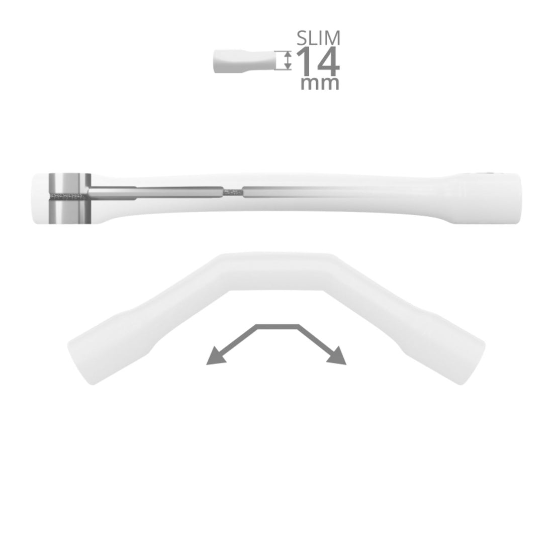 Winderen Gel Bits System doppelt gebrochenes Stangenmundstück Slim weiß