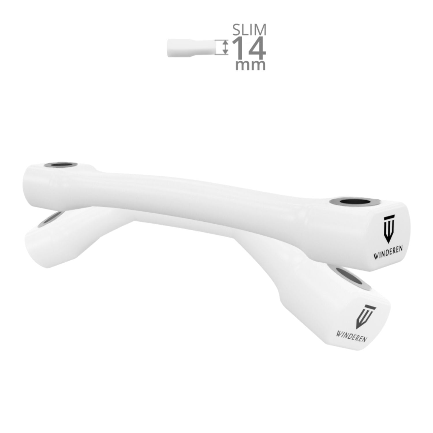 Winderen Gel Bits System doppelt gebrochenes Stangenmundstück Slim weiß