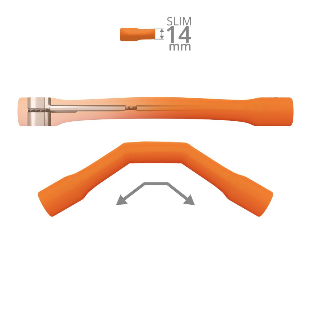 Winderen Gel Bits System doppelt gebrochenes Stangenmundstück Slim orange, 14 mm – Foto 3