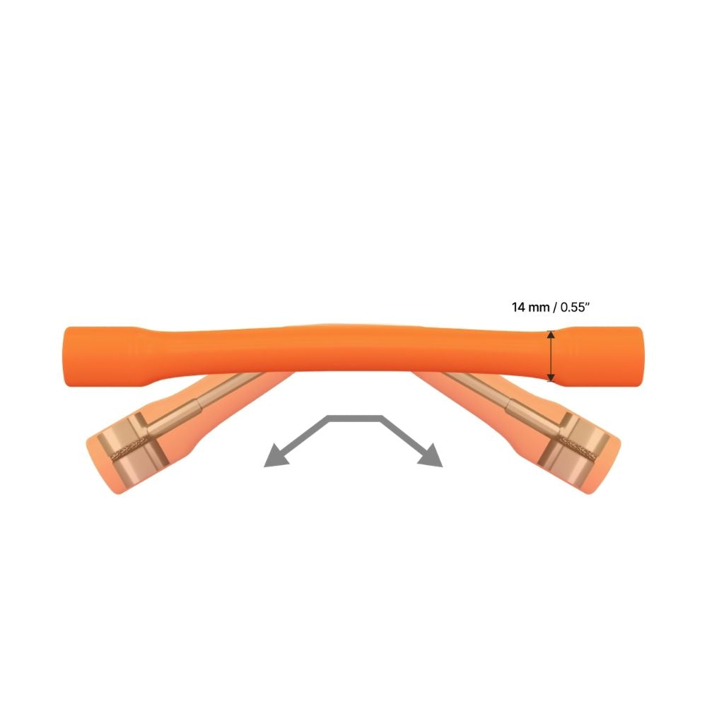 Winderen Gel Bits System doppelt gebrochenes Stangenmundstück Slim orange, 14 mm – Foto 2